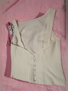 2 Express Sleeveless Tops pink and cream